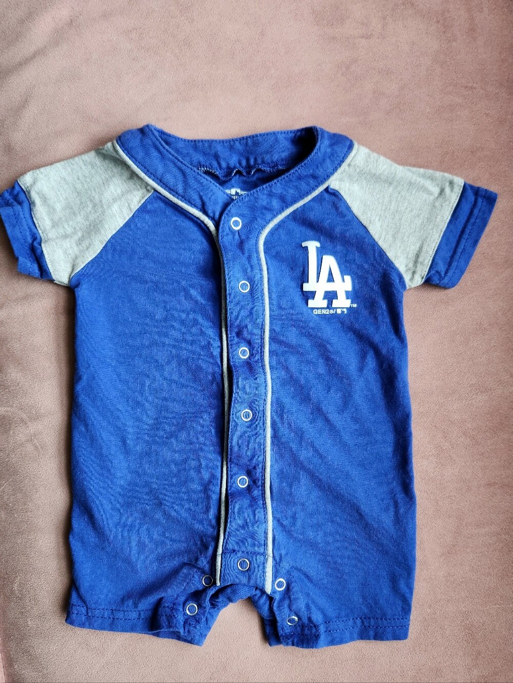 MLB Los Angeles Dodgers Royal Blue,Gray Baby Onesie Genuine merchandise 0-3 M